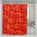 silhouette of red dragons shower curtains