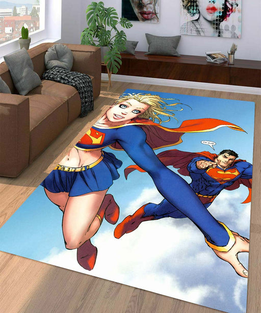 superman flying Living room carpet rugs