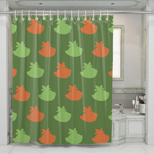 silhouette pokemon shield shower curtains