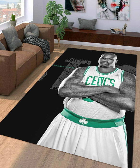 shaquille oneal celtics legend big body Living room carpet rugs