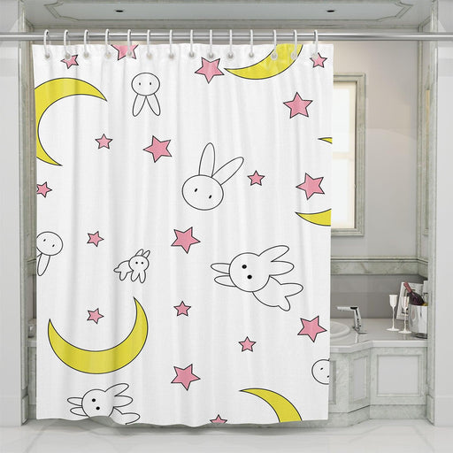 simple rabbit and sailor moon stuff shower curtains