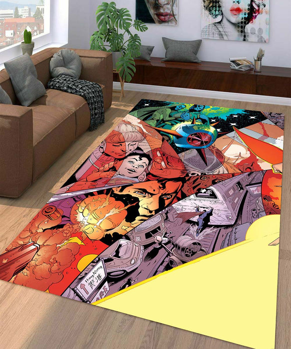 superman story comic Living room carpet rugs