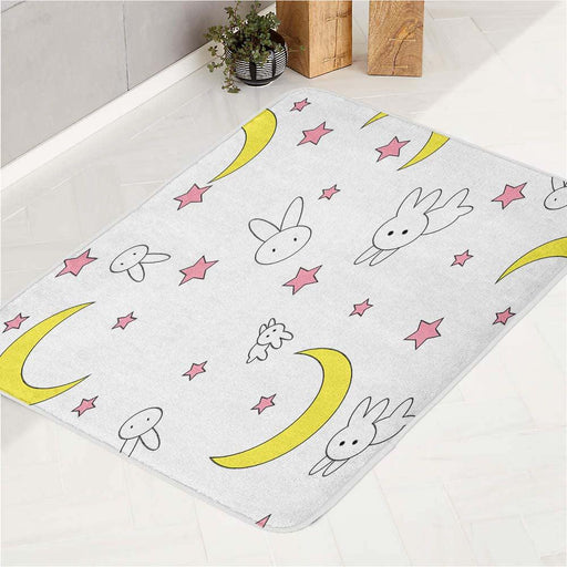 simple rabbit and sailor moon stuff bath rugs