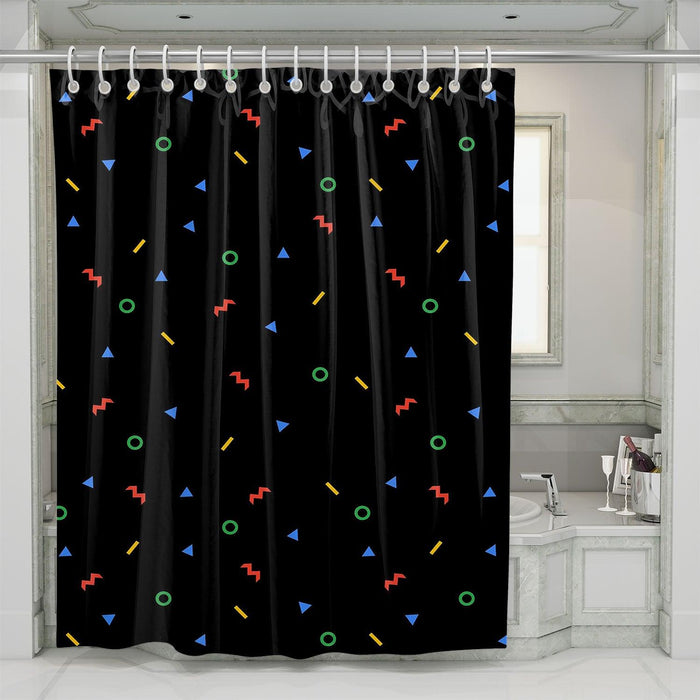 simple shape and colorful dark shower curtains