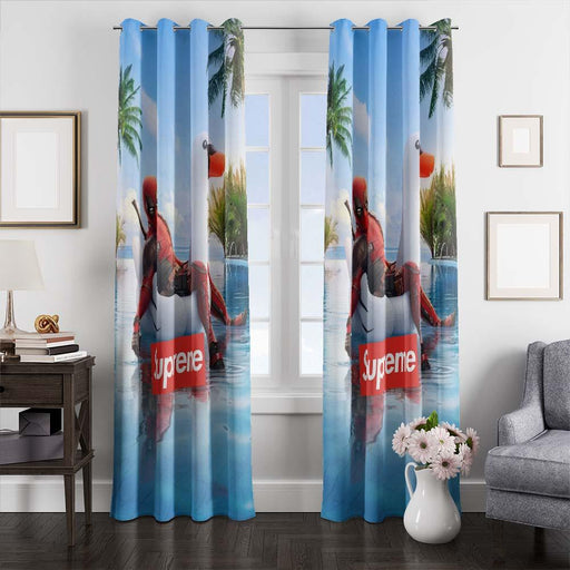 supreme x deadpool window curtains