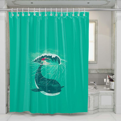 surfing ocean shower curtains