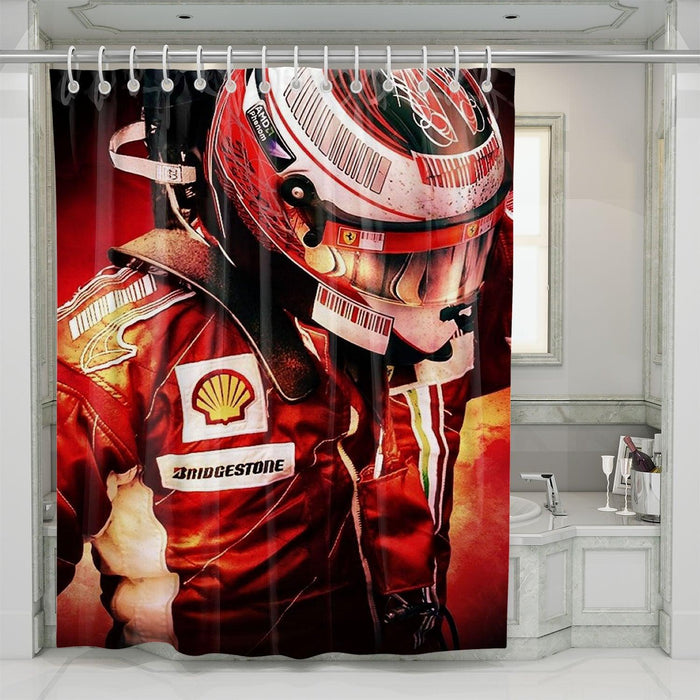 shell and bridgestone for car racing shower curtains