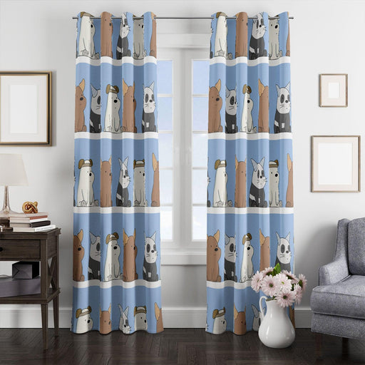 sit down we bare bears window Curtain