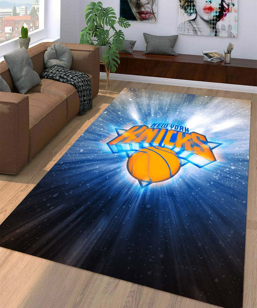 shining bright new york knicks logo Living room carpet rugs