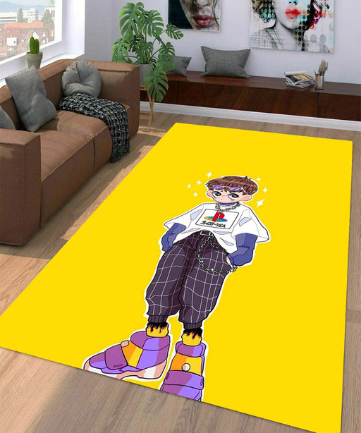 shinji from neon genesis evangelion Living room carpet rugs