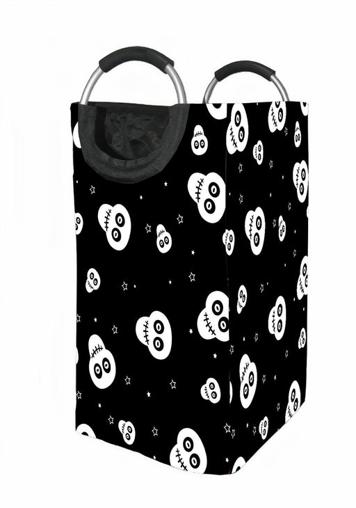 skull pattern cute monochrome Laundry Hamper | Laundry Basket