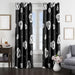 skull pattern cute monochrome window Curtain