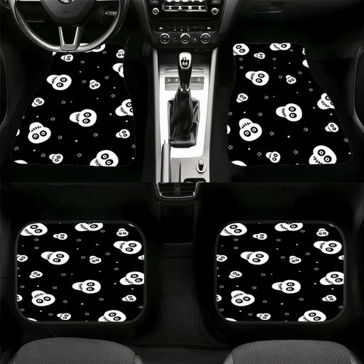 skull pattern cute monochrome Car floor mats Universal fit