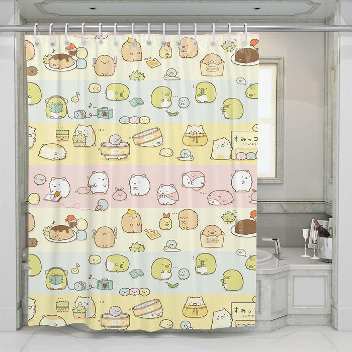 sweet pastel dog shower curtains