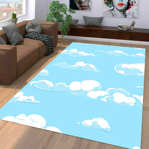 sky blue illustration Living room carpet rugs