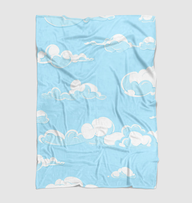 sky blue illustration Ultra soft fleece blanket