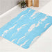 sky blue illustration bath rugs