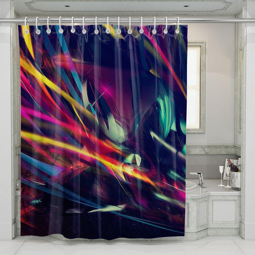 slow light leak dark colorful shower curtains