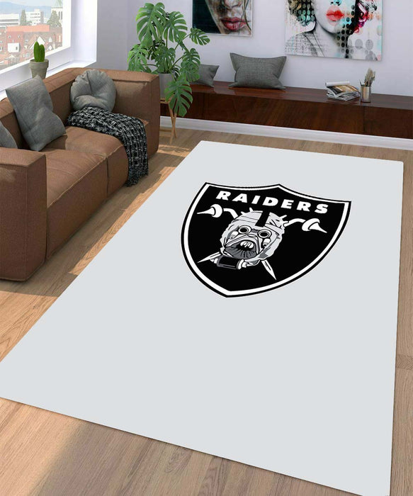 sick logo of raiders nfl Living room carpet rugs