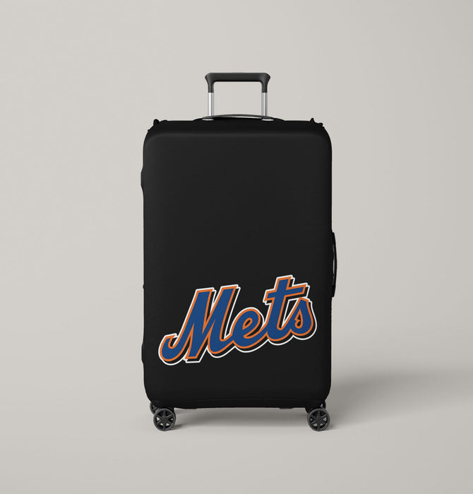 stroke new york mets black Luggage Covers | Suitcase