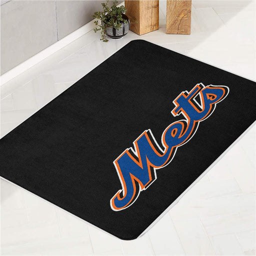 stroke new york mets black bath rugs