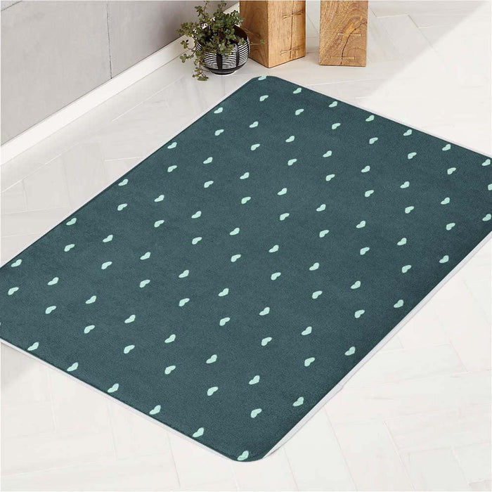 small white love pattern bath rugs