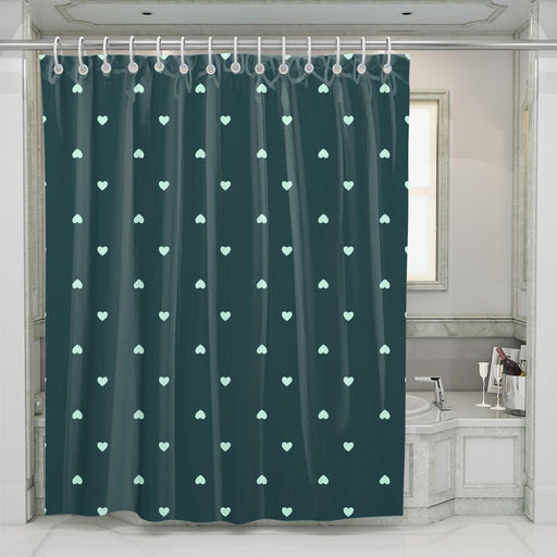 small white love pattern shower curtains