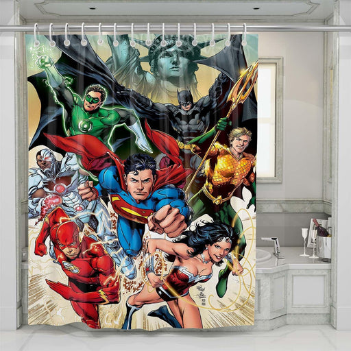 team justice league shower curtains