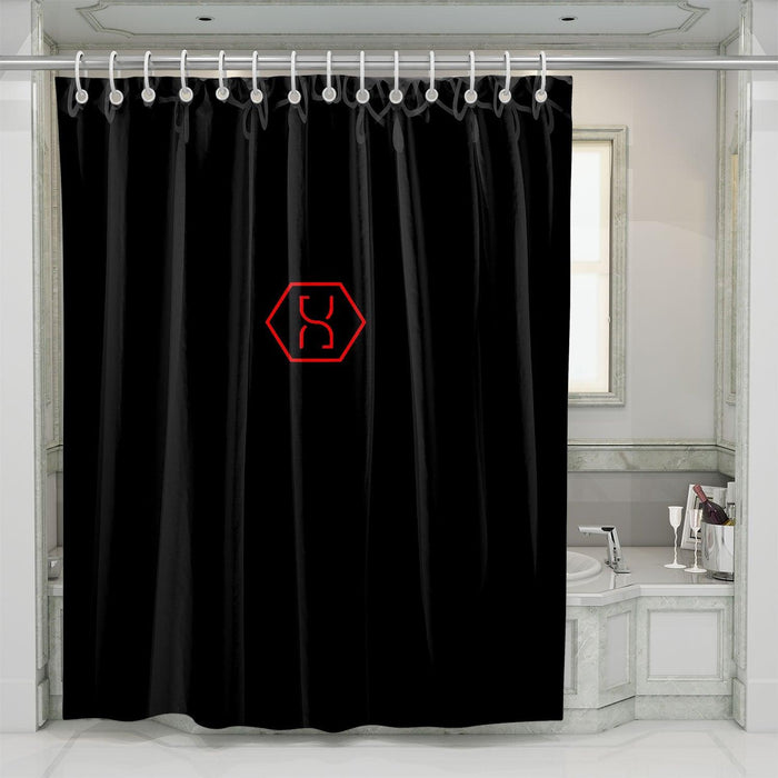 sign logo of altered carbon red shower curtains