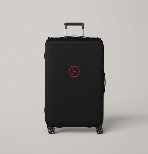 sign logo of altered carbon red Luggage Covers | Suitcase