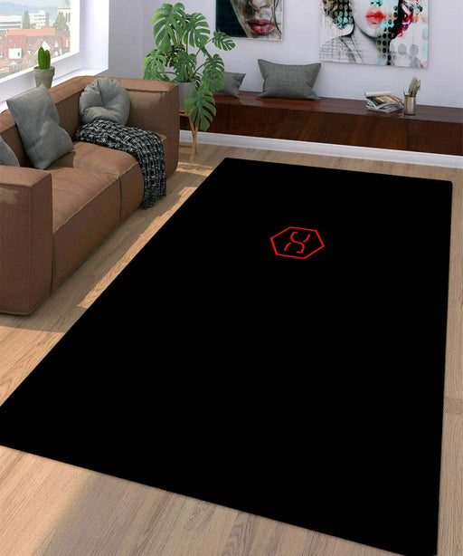 sign logo of altered carbon red Living room carpet rugs