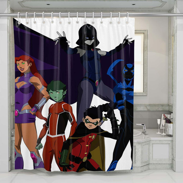 teen titans characters shower curtains