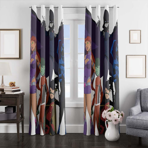 teen titans characters window curtains