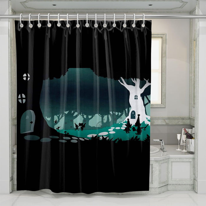 silhouette place disenchantment shower curtains