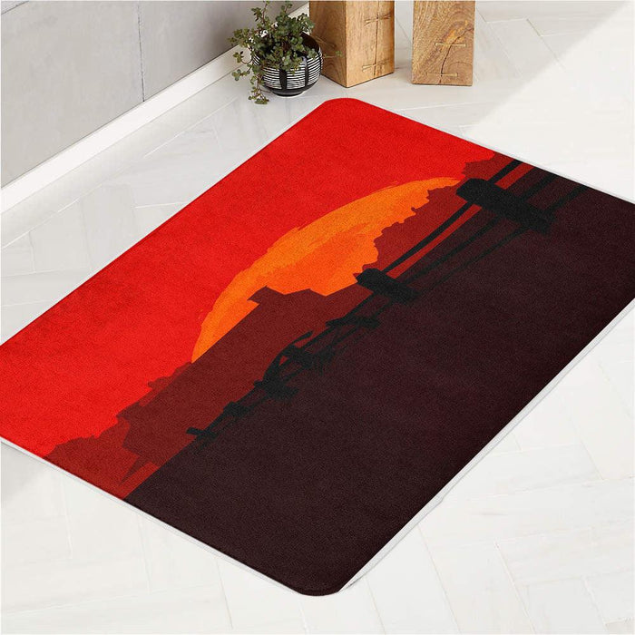 sunset from video game rockstar bath rugs