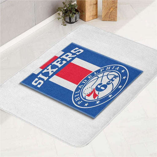 sixes philadelphia 76ers blue red bath rugs