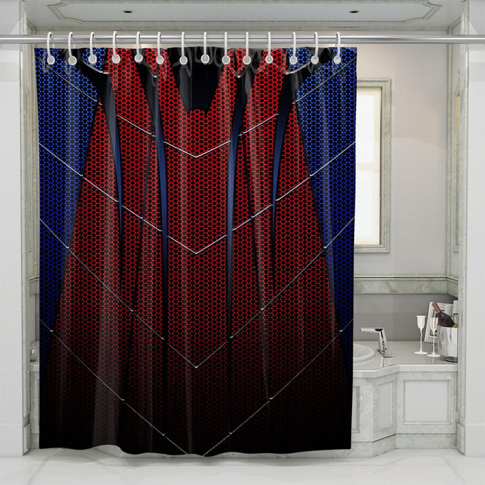 spiderman suit red blue shower curtains