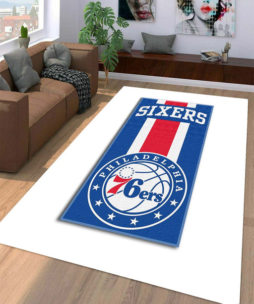 sixes philadelphia 76ers blue red Living room carpet rugs