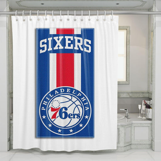 sixes philadelphia 76ers blue red shower curtains