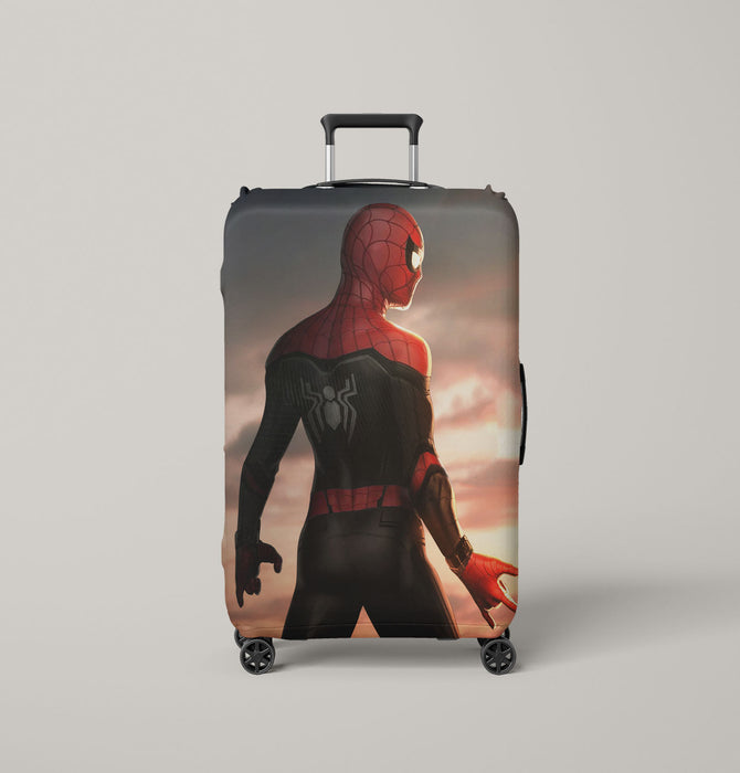 sunset spiderman with bodysuit far from home Luggage Covers | Suitcase