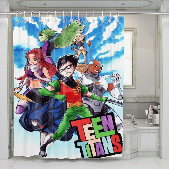 teen titans main character shower curtains