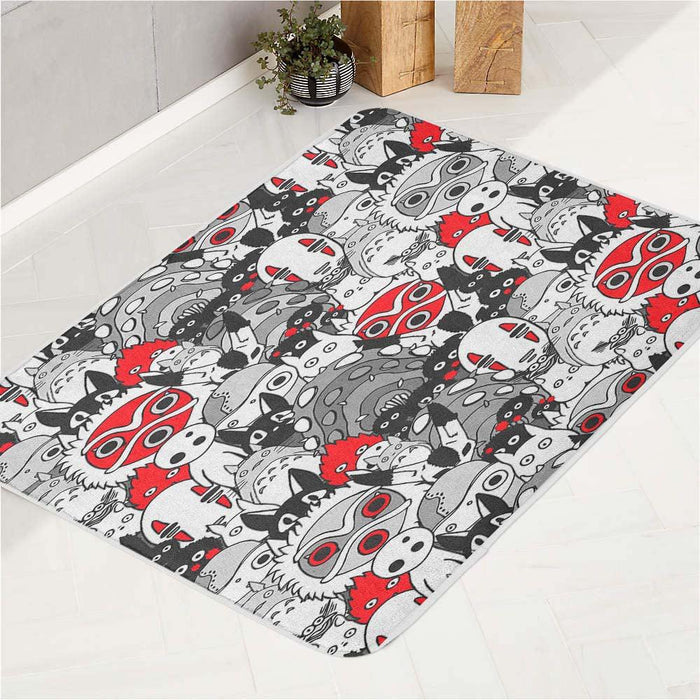 spirited awaw mask ghibli bath rugs