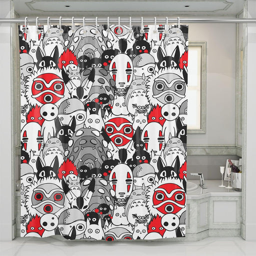 spirited awaw mask ghibli shower curtains