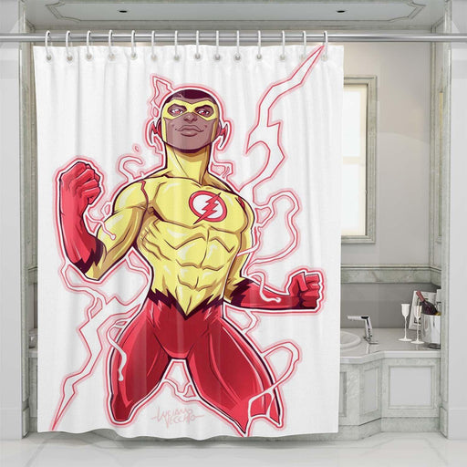 teen titans the flash shower curtains