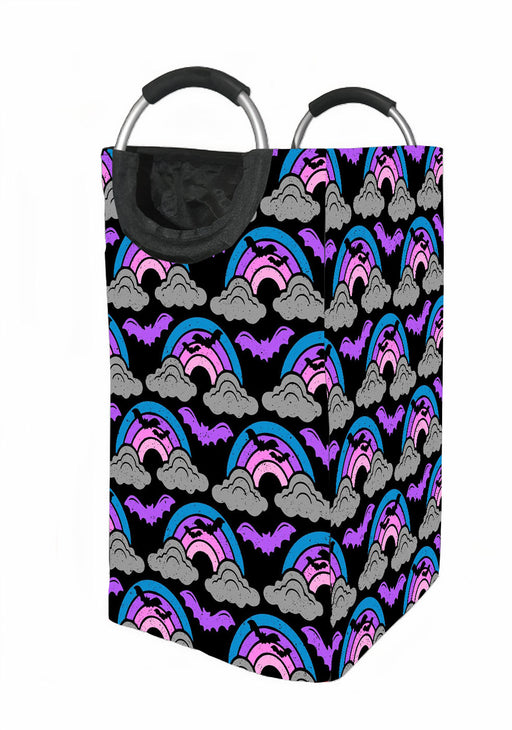 spooky rainbow bat halloween night Laundry Hamper | Laundry Basket