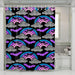 spooky rainbow bat halloween night shower curtains