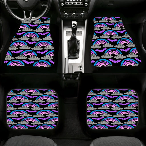 spooky rainbow bat halloween night Car floor mats Universal fit