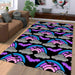 spooky rainbow bat halloween night Living room carpet rugs