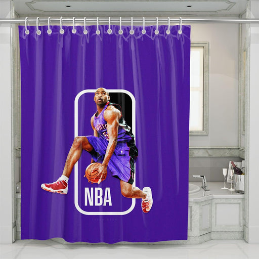 skills of kobe purple nba shower curtains