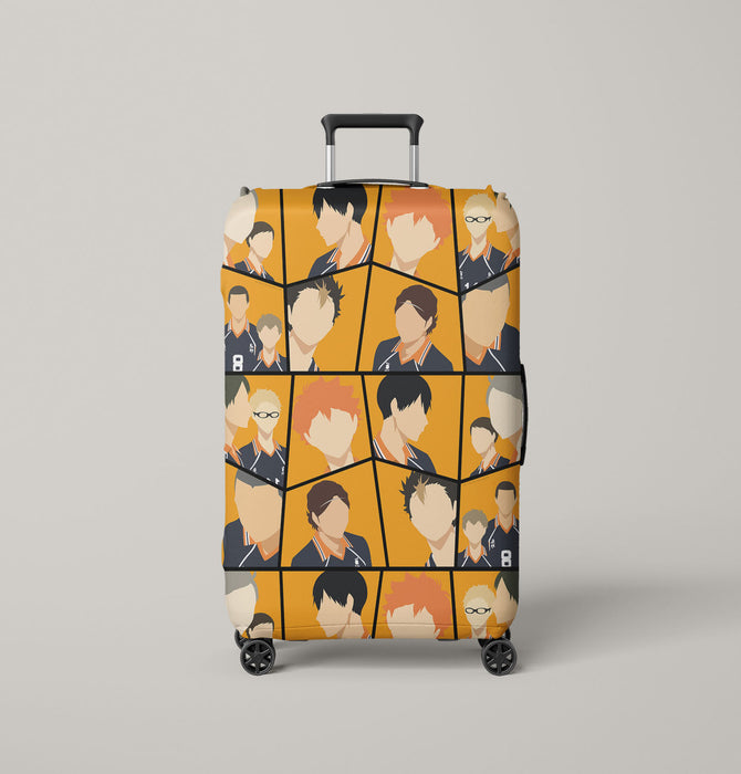 squad of karasuno volley team haikyuu Luggage Cover | suitcase